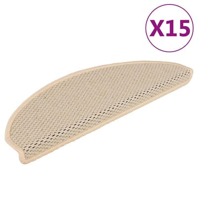 vidaXL - Trapmatten - zelfklevend - 15 - st - sisal-look - 65x21x4 - cm - berber