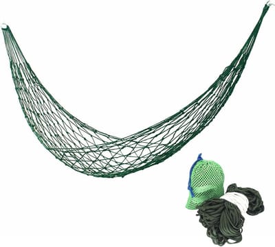 Hangmat Nylon - Kampeerhangmat Reishangmat - Ontspannen Buiten - Zeer Sterk Materiaal - 240 x 90 cm - Legergroen