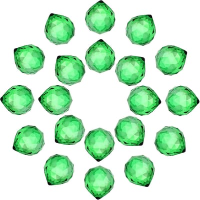 20 stuks kristallen ballen prisma, 20 mm / 0,8 inch decoratieve bal zonnevanger kralen zonnevanger voor kroonluchter raam decoratie bruiloft woondecoratie groen