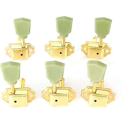 6 stuks open-stijl gitaar stemsleutels snaar stemsleutels vintage tuners gitaar machinekop 3L3R met goud