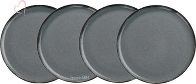 Kitchen Trend Dinerbord Ocean Petrol, 24 cm, Set van 4
