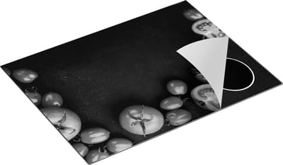 Chefcare Inductie Beschermer Tomaten op Zwarte Marmer - Groente - Zwart Wit - 70x50 cm - Afdekplaat Inductie - Kookplaat Beschermer - Inductie Mat