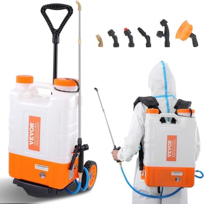 Draagbare 4 Gallon Rugzak Sproeier met Wielen en Verstelbare Druk voor Tuin en Schoonmaak