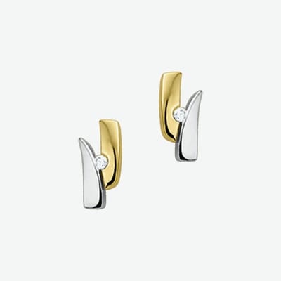 The Jewelry Collection Oorknoppen Diamant 0.02 Ct. - Bicolor Goud (14 Krt.)