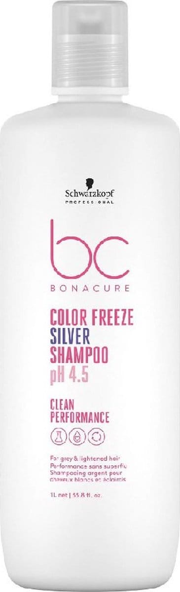 Schwarzkopf Bonacure Color Freeze Silver Shampoo 1000ml - Zilvershampoo Vrouwen