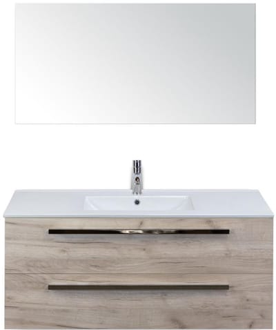 Seville Badmeubelset 120 cm - 2 Laden Craft Oak - Wastafel Enjoy Enkel met Spiegel