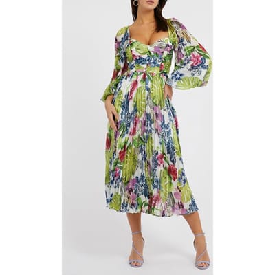 GUESS  Eco Ls Pleated Ivonne Dr Island Fancy Maat: XS | Midi Jurken Outlet | Dames