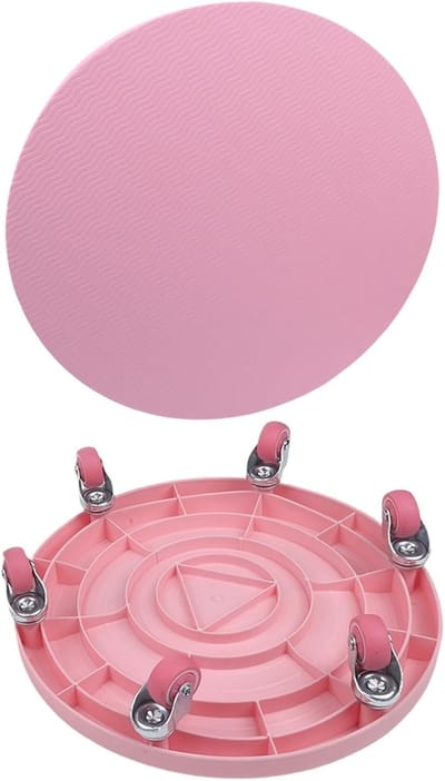Ab Roller Wielen - Core Trainer - Buikspier Training - Zes Wiel Stabiliteit - 35 cm - Roze