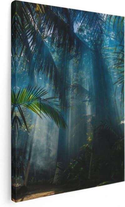 Artaza Canvas Schilderij Bos - 30x40 cm - Klein - Wanddecoratie Jungle - Muurdecoratie Palmboom - Kamer Accessoires Natuur
