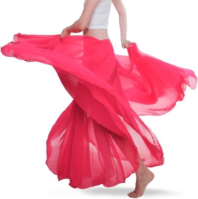 Maxi Voile Belly Dance Rok voor Dames | Chiffon Tribal Skirt | Geschikt voor Training en Optredens met 720 Graden Swing
