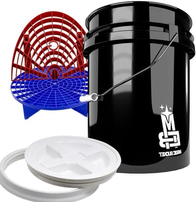 Wasemmer Set - Schoonmaak Emmer - Krasvrij Wassen - Vuilscheiding Systeem - 20 Liter - Blauw Rood