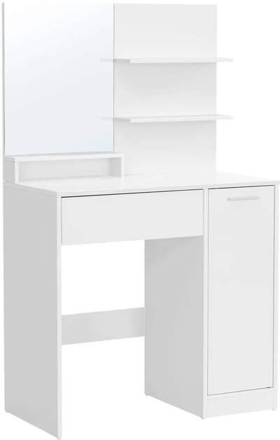 Witte Kaptafel - Kaptafel - Make-up Organizer - Spaanplaatmateriaal - Doordacht ontwerp - Gemakkelijke ochtendroutine - 80 cm x 40 cm x 132 cm