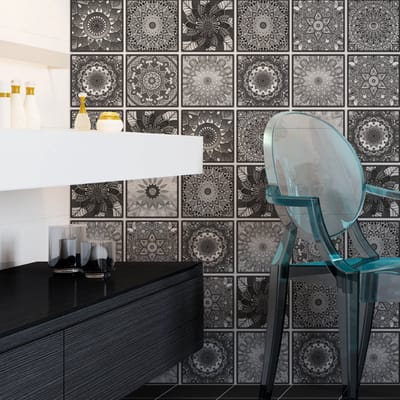Muurstickers - Zelfklevende tegelmuurstickers voor keuken en badkamer - 60 Boheemse muurtegelstickers - 60 stickers 15x15cm