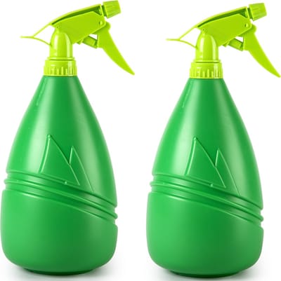 Plasticforte Plantenspuit met een inhoud van 1150 ml - 2x - groen - verstuiver kop - 26 cm - kunststof - groot reservoir