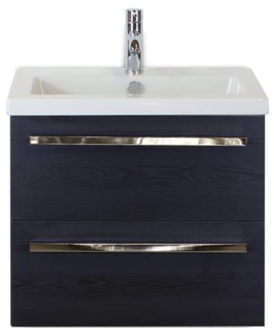 Seville Badmeubelset 60 cm - Black Oak - Keramische Wastafel Wit Djazz