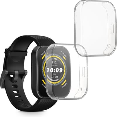 kwmobile 2x smartwatch hoes geschikt voor Huami Amazfit Bip 5 hoesje - Siliconen sporthorloge cover - Activity tracker case in transparant