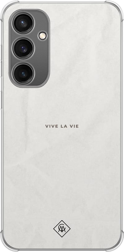 Casimoda® hoesje - Geschikt voor Samsung Galaxy S23 FE - Vive La Vie - Shockproof case - Extra sterk - TPU/polycarbonaat - Multi, Transparant
