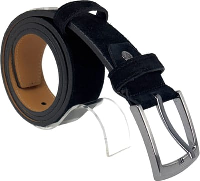 Arrigo S133 - Riem Heren - Riem Dames Zwart Suede Leer - 4.5 cm breed - 110 cm (taille tot 90 cm)