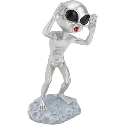 Staand Alien Standbeeld Hars Beeldje Ornament voor Buiten Tuin Kantoor Bureau Decoratie white