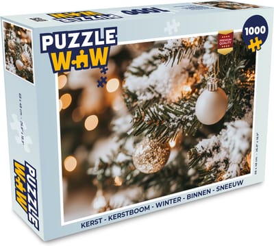 Puzzel Kerst - Kerstboom - Winter - Binnen - Sneeuw - Legpuzzel - Puzzel 1000 stukjes volwassenen - Kerstpuzzel - Kerstpuzzels - Kerst - Cadeau - Kerstcadeau voor mannen, vrouwen en kinderen