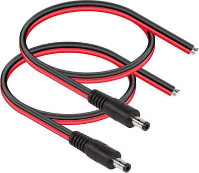 DC5525 Power Pigtails Kabel 0.3m 14AWG 5.5mm x 2.5mm DC Male Draad voor CCTV, LED Strips en Elektronische Apparaten - 2 Stuks