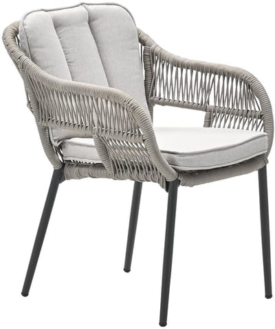 Garden Impressions Pescara dining fauteuil carbon black rope taupe desert sand