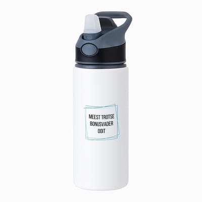 Hacebo® - meest trotse bonusvader ooit waterfles met rietje zwart - Papa - trotse bonusvader - vader cadeautjes - vaderdag - verjaardagscadeau - verjaardag - cadeau - geschenk - kado - gift - vader artikelen - water fles - 650ML