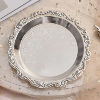 Nieuw Koffieservies Theeservies Dienblad Decoratief Accessoire Sieradenschaal Fruitsnoep Display Zilveren Schaal Taartplateau Dessertbord 10CM gray