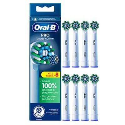 Borsteltjes - ORAL-B - Cross action - X-filamenten (FR) x8 wit