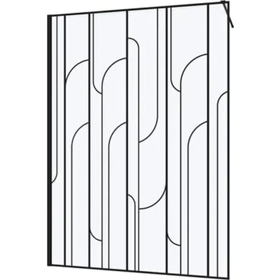 Aurlane Inloopdouchewand Art Deco - 140x195cm - 6mm Helder Geh. Glas - Matzwart Aluminium Profiel