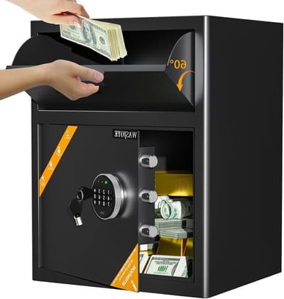 Geldkluis met Slot - Kluis Geld Geldlade - Geld Bewaren - Anti-diefstal Alarm - 70 liter - Zwart
