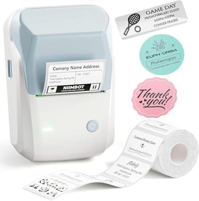 Label Printer Bluetooth met Zelfklevende Labels - Startset met 1 Rol - Voor Thuis en Kantoor - Compatibel met iOS en Android