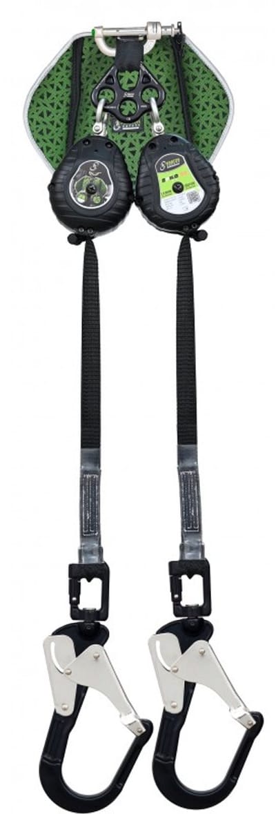 Kratos Safety SPILO-S2 Dubbele Zelfoprollende Valbeveiliging met Steigerhaken – 2,40 m - FA2050502A - 2,40 m