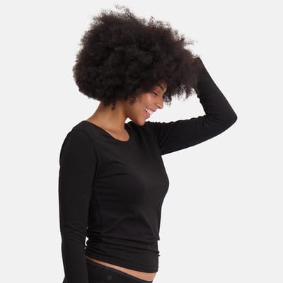 Comfortabel & Zijdezacht Bamboo Basics T-shirts lange mouw Lara (2-pack) - Zwart - XXL