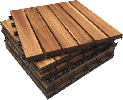 Hardhouten Terrastegels voor Balkon en Tuin - Eenvoudige Installatie, 30x30 cm Betonlook
