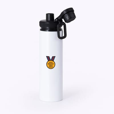 Hacebo® - liefste bonuspapa van de wereld waterfles met draaidop zwart - Papa - de liefste bonusvader - vader cadeautjes - vaderdag - verjaardagscadeau - verjaardag - cadeau - geschenk - kado - gift - vader artikelen - water fles - 850ML
