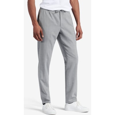 No Label Montreal Washable Flannel Wool-stretch Light Grey Maat: 50 | Broeken Outlet | Heren | Grijs