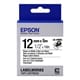 Epson LK-4WBQ opstrijkbare tape zwart op wit 12mm (origineel)
