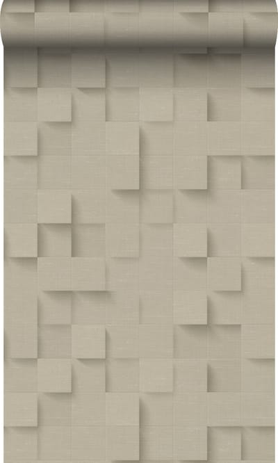 Origin Wallcoverings behang 3D kubussen beige - 50 x 900 cm - 347897