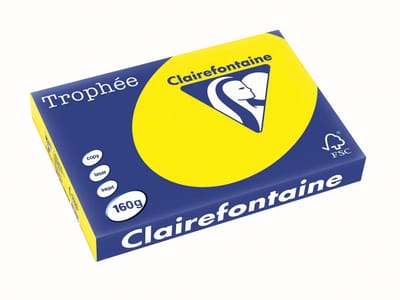 Clairefontaine Trophée Intens, gekleurd papier, A3, 160 g, 250 vel, zonnegeel
