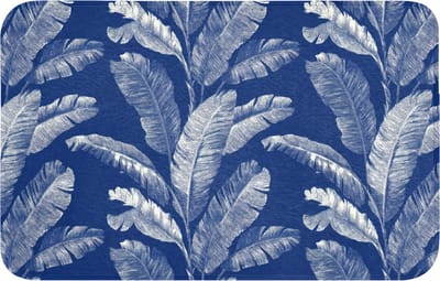 Badmat 80x50 cm - Antislip - Blad - Palm - Blauw - Badmatten voor badkamer - Badkamermat - Douchemat - Badkamer mat