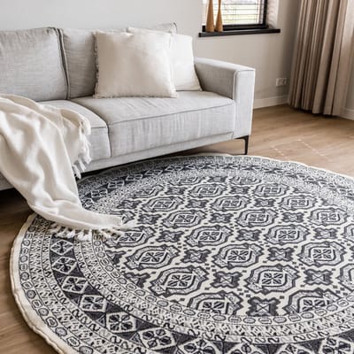 Rond vintage vloerkleed Marad Grijs/Antraciet Interieur05 - Rond 200 Ø - (L)