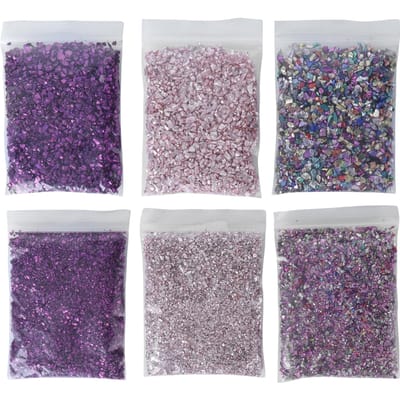 Geplette glas schijnt DIY onregelmatige glaschips vulmiddel glitter ambachtelijke hars decoratie white
