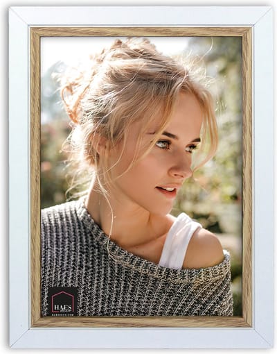 HAES DECO - Houten Fotolijst Fevik in wit met bruin voor 1 foto 10x15 - SP11215
