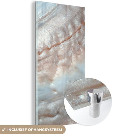 MuchoWow® Glasschilderij 20x40 cm - Schilderij acrylglas - Schelpen - Abstract - Natuur - Foto op glas - Schilderijen