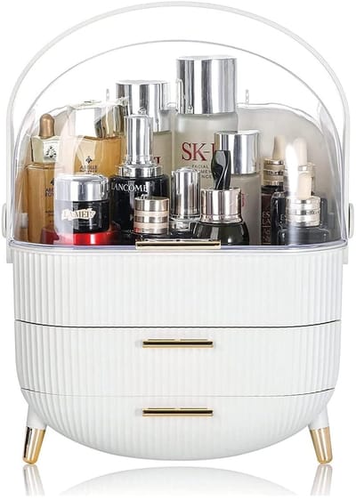 Unyqoos® Ruime en Elegante Cosmetica-Organizer met Transparant Deksel voor Badkamer en Slaapkamer