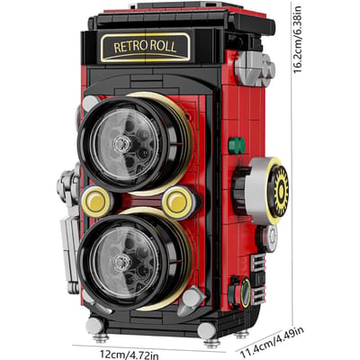 719 STUKS Vintage Camera Bouwstenen Puzzel Machine Assembleren Bakstenen Speelgoed met Licht Creatieve Bureaublad Decoratie Cadeaus gray