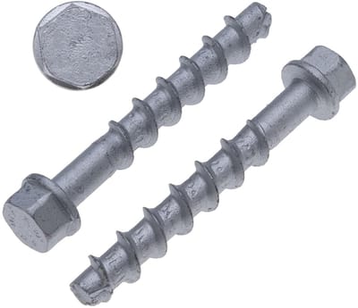 Betonschroeven - Metselwerk ankers - Veilig verankeren - Roestbestendige coating - 12.6 x 90 mm - Zilver