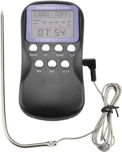 Digitale Grillthermometer voor Vlees en BBQ, RVS Voedselprobe voor Nauwkeurige Kooktemperaturen, Ideaal voor Oven en Buiten koken