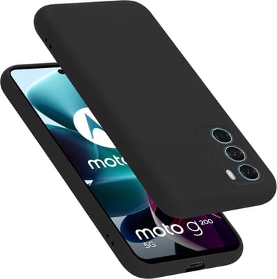 Cadorabo Hoesje geschikt voor Motorola MOTO G200 5G in LIQUID ZWART - Beschermhoes gemaakt van flexibel TPU silicone Case Cover